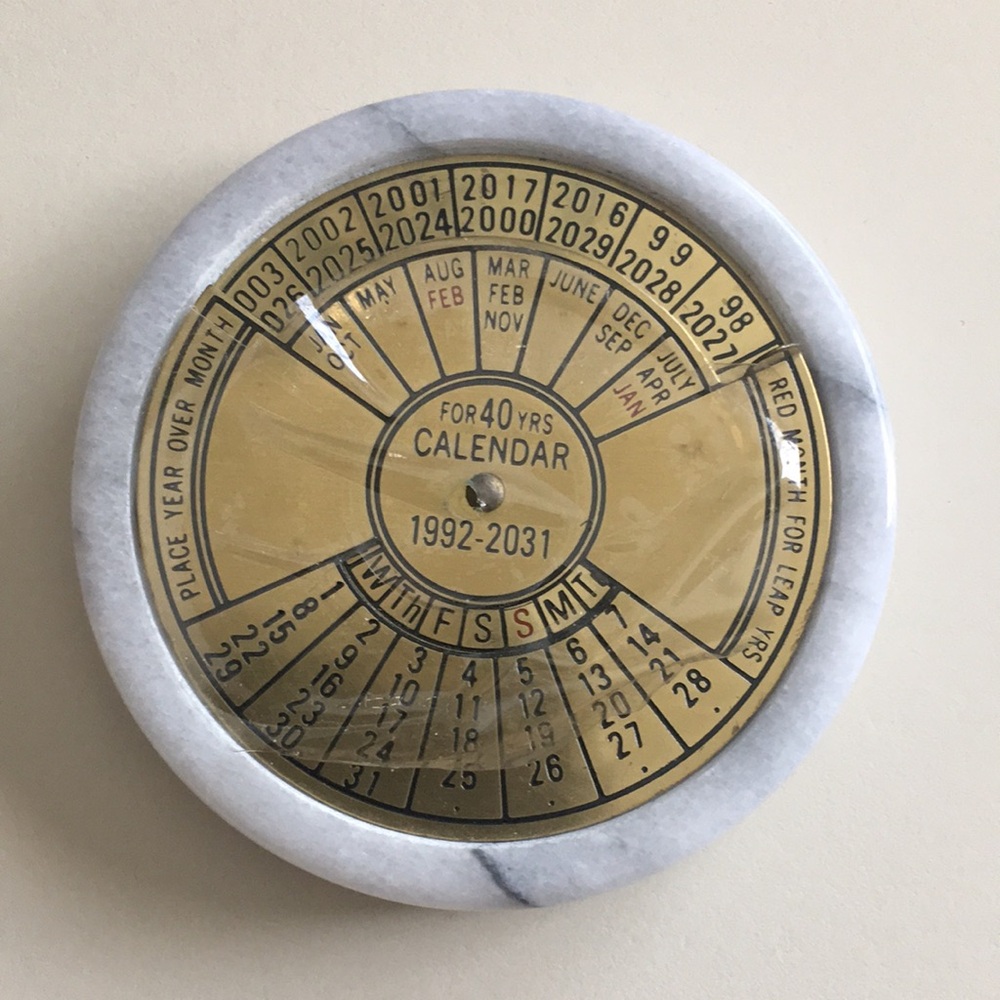Vintage Circular Perpetual Calendar